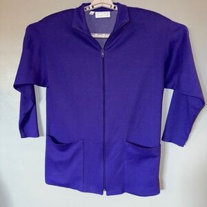 Doncaster Sport Womens Jacket Size 6 Purple Full Zip Long Sleeve Pockets